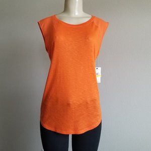 Calvin Klein Solid Slub Cap Sleeve Top